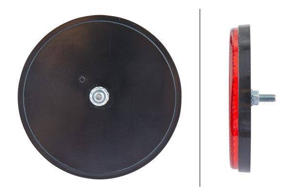 HELLA 8RA 002 016-111 Rückstrahler - Lichtscheibenfarbe: rot - rund - Anbau/geschraubt - hinten