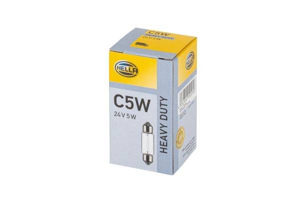 HELLA 8GM 002 092-241 Glühlampe - C5W - Heavy Duty - 24V - 5W - Sockelausführung: SV8,5-8 - Schachte