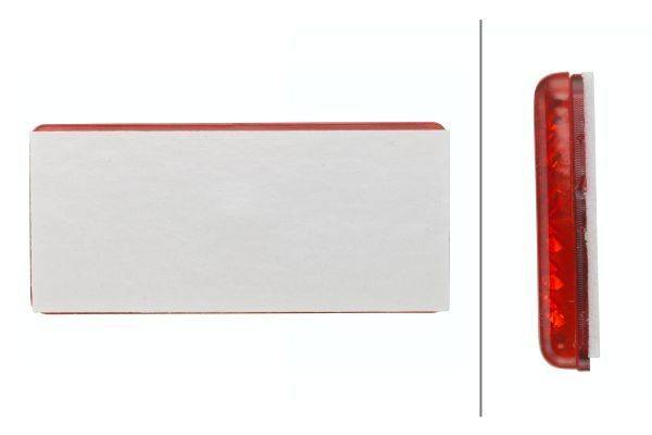 HELLA 8RA 004 412-021 Rückstrahler - Lichtscheibenfarbe: rot - geklebt