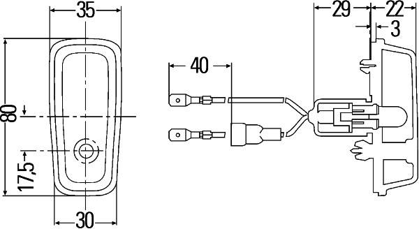 HELLA 2BM 003 548-047 Zusatzblinkleuchte - Lichtscheibenfarbe: gelb - seitlicherEinbau