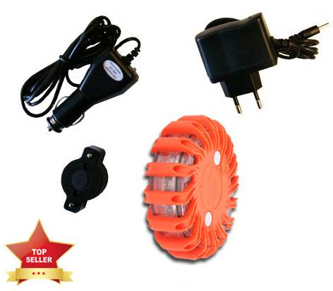 LED Warnblitzleuchten Set (orange) Akkubetrieb, Ladekoffer