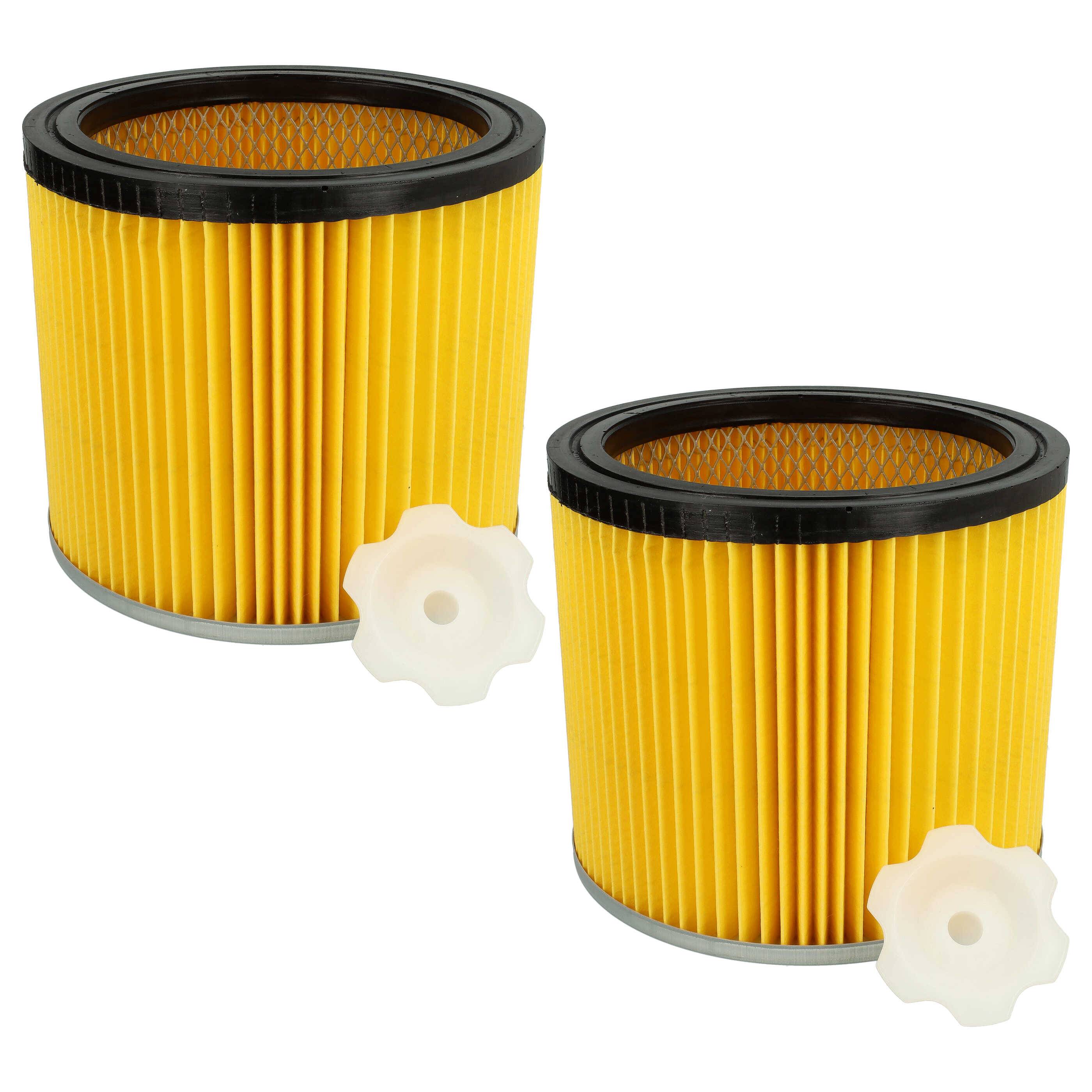 vhbw 2x Faltenfilter Ersatz für Bosch 2 607 432 001, 2607432001 für Staubsauger - Patronenfilter Gelb Schwarz Silber