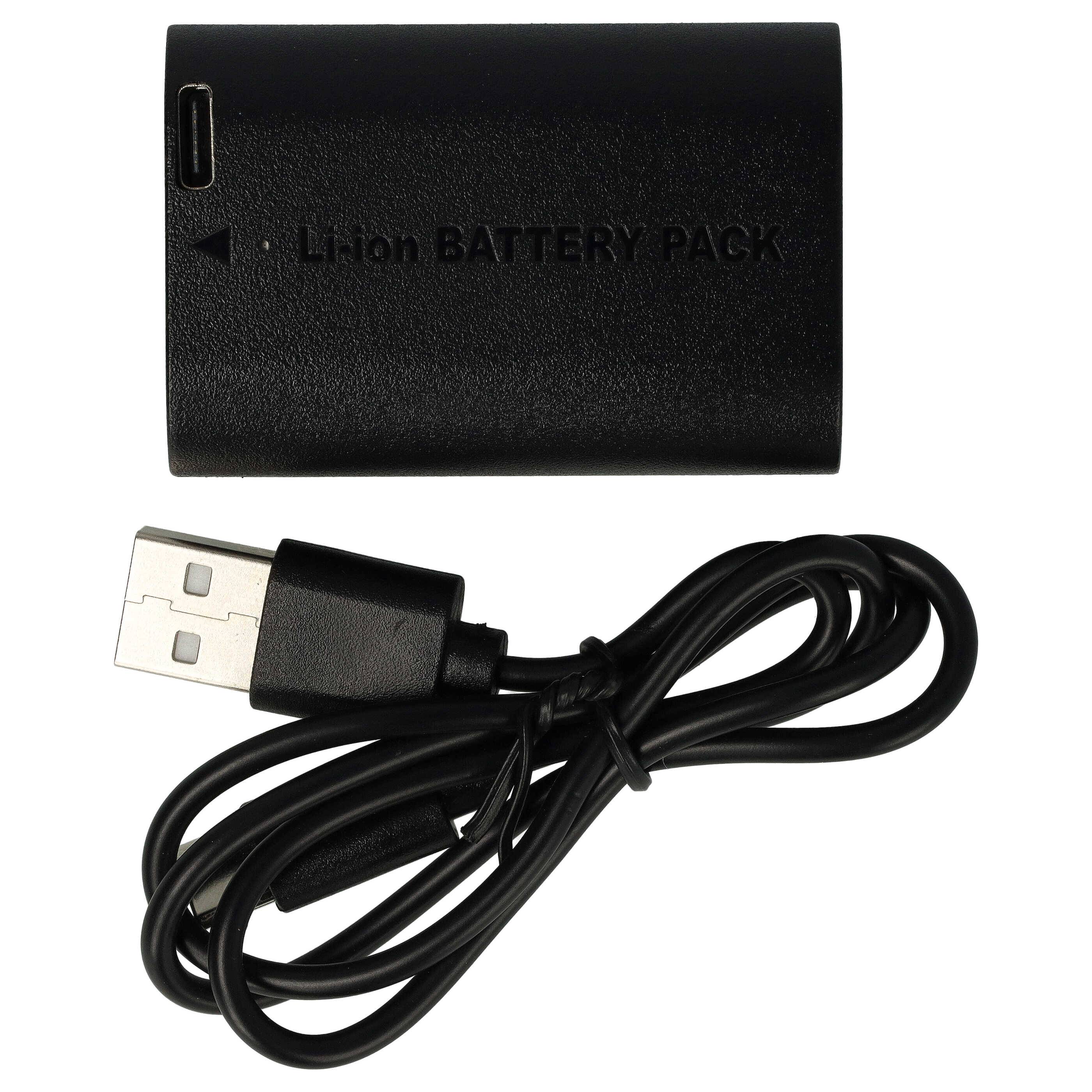EXTENSILO 3x Akku kompatibel mit Canon XC10, WFT-E5, WFT-E7, XC15 Kamera (2250 mAh, 7,4 V, Li-Ion), USB-C Buchse