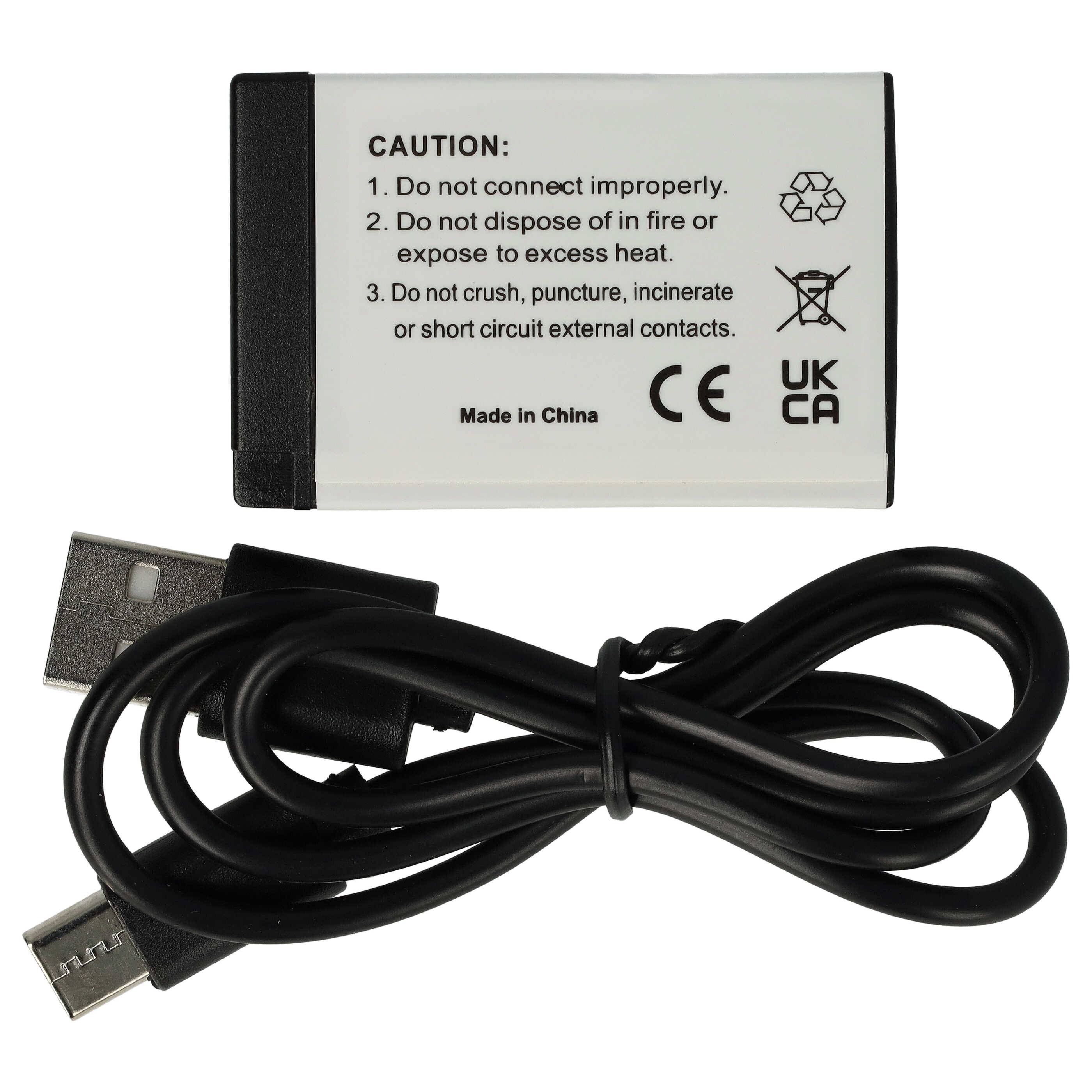vhbw 2x Akku kompatibel mit Canon EOS Kiss X8i, M3, Kiss X9, M5, M6, Kiss X9i, Kiss X10 Kamera (1000 mAh, 7,4 V, Li-Ion), USB-C Buchse