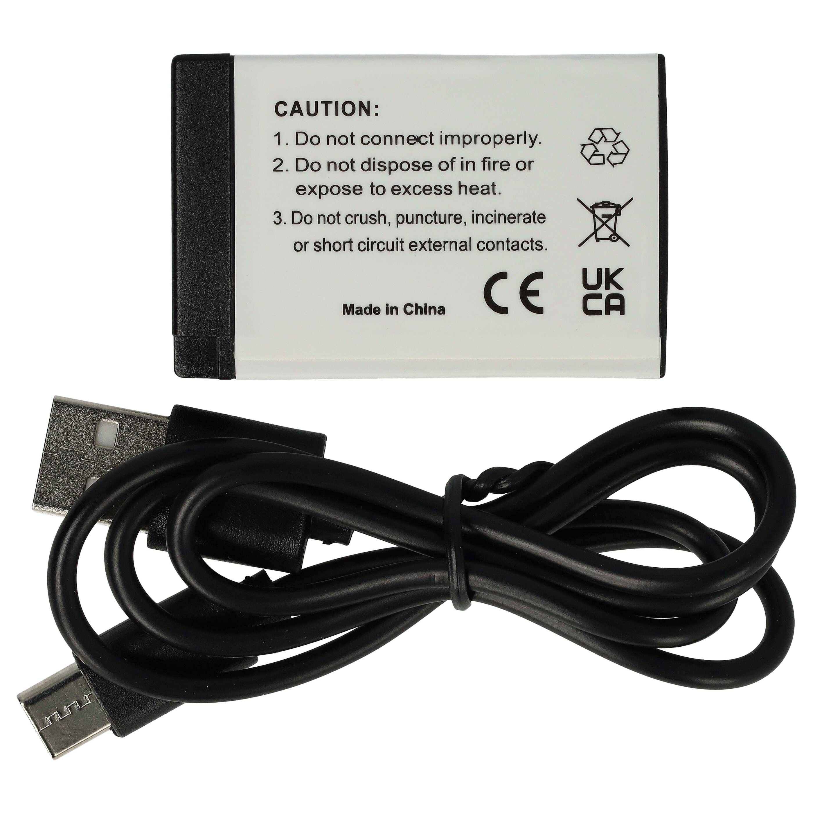 vhbw 3x Akku kompatibel mit Canon EOS 770D, 750D, 8000D, 850D, 800D, 200D, 250D, 760D, 77D Kamera (1000 mAh, 7,4 V, Li-Ion), USB-C Buchse