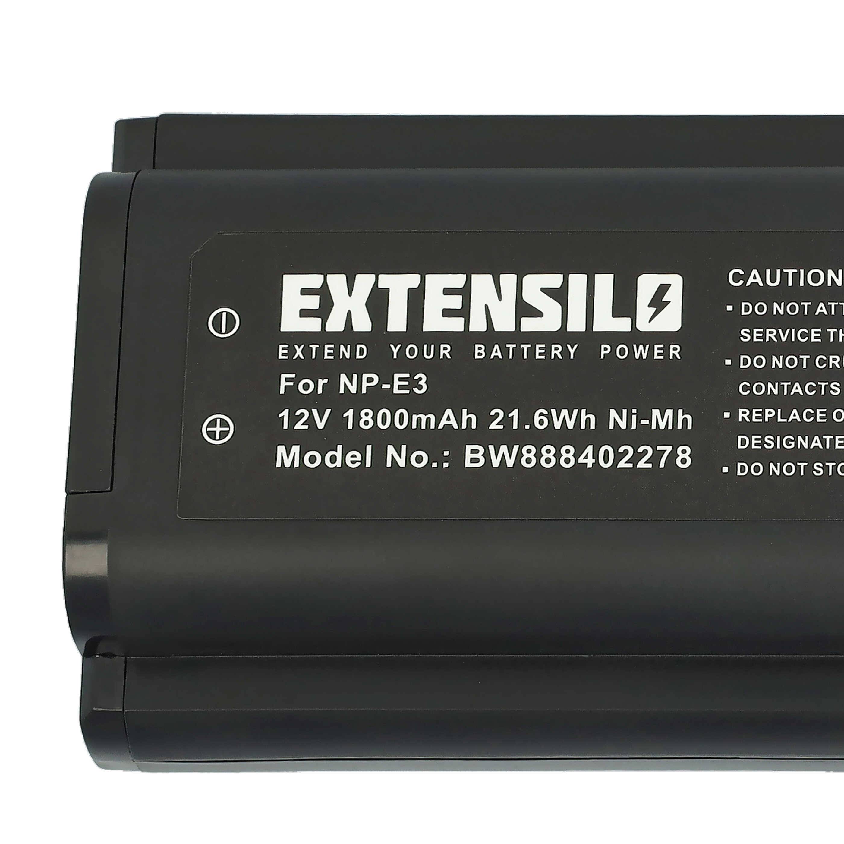 EXTENSILO 2x Akku kompatibel mit Canon EOS 1Ds Mark II, 1D Mark II N, 1D, 1D Mark II, 1Ds Kamera (1800 mAh, 12 V, NiMH)