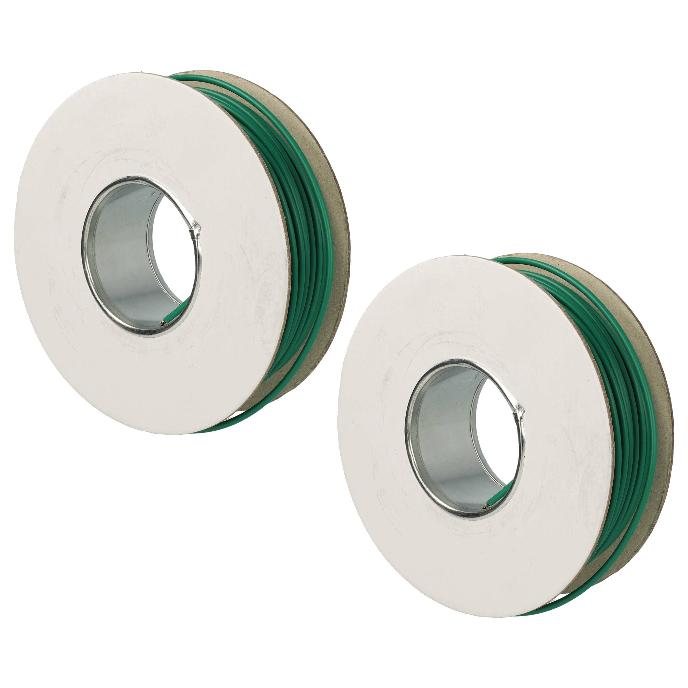 vhbw 2x Begrenzungskabel kompatibel mit Gardena R180, R160Li, R165, R38Li, R130Li, R100Li Mähroboter - Begrenzungsdraht 50 m Grün