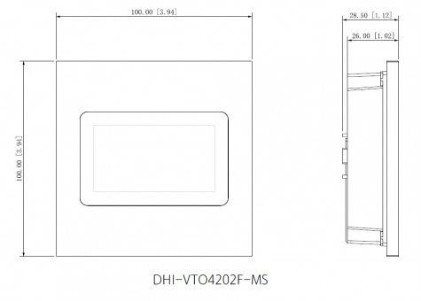 Dahua - VTO4202F-MS - LCD Display Modul, - LCD Display Anzeige Modul - Material: Aluminium - IP65, IK07