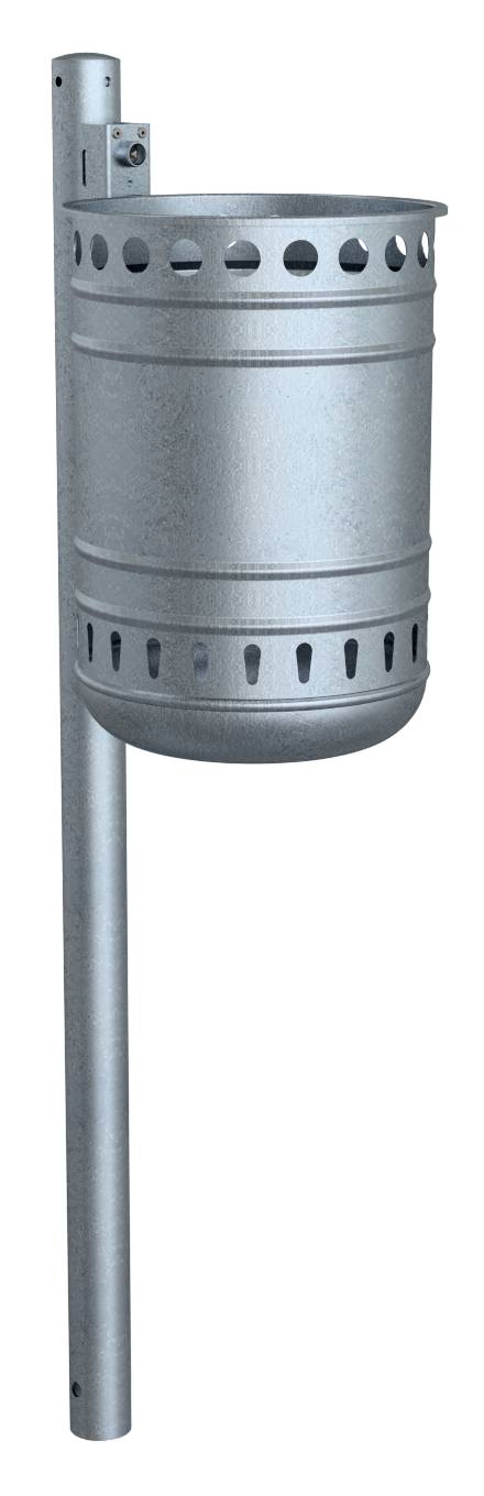 Schake Abfallbehälter, 35 Liter | Abfallbehälter: mit Standpfosten, Ø 60 mm x 1300 mm