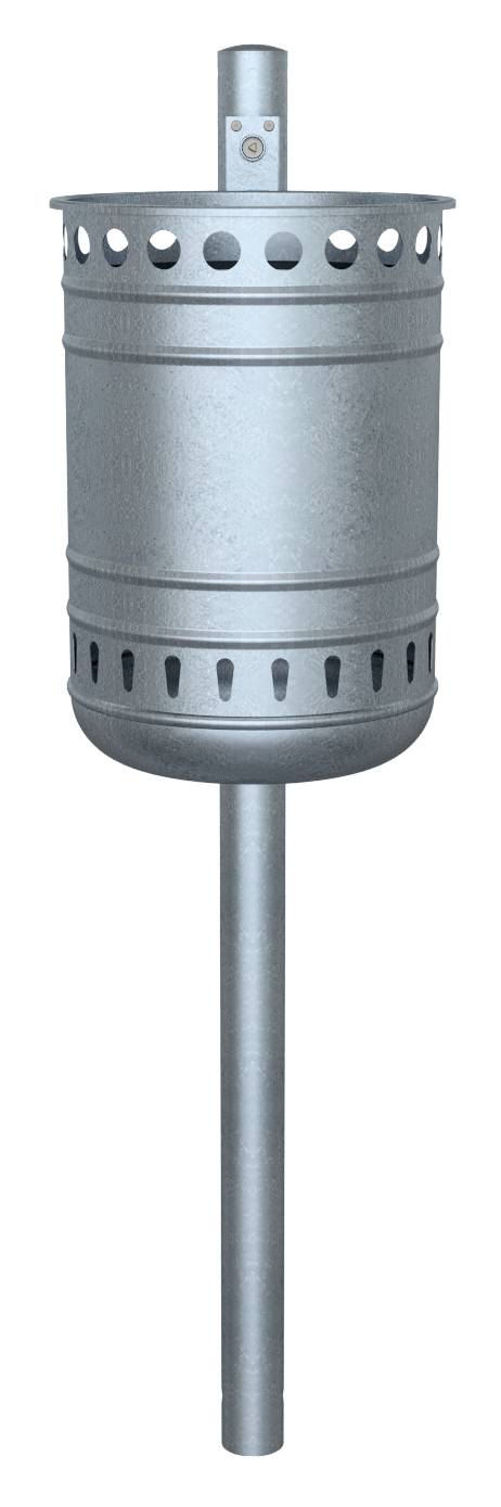 Schake Abfallbehälter, 35 Liter | Abfallbehälter: mit Standpfosten, Ø 60 mm x 1300 mm