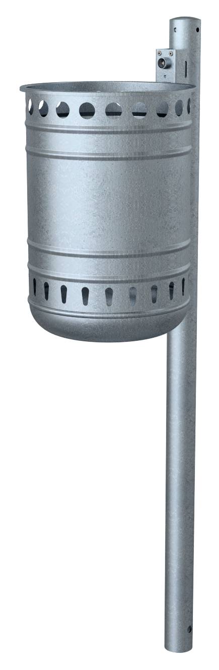 Schake Abfallbehälter, 35 Liter | Abfallbehälter: mit Standpfosten, Ø 60 mm x 1300 mm