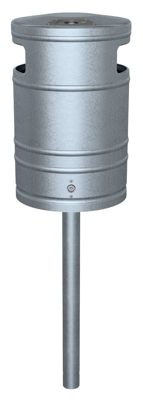 Schake Abfallbehälter, mit Ascher, 40 Liter | Abfallbehälter: mit Standpfosten, Ø 60 mm x 1300 mm