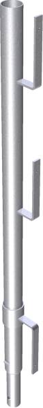 Schake 11277V Geländerpfosten Ø 48,3 mm für Kurbel- und Universalgerüstbock Geländerpfosten gerade verzinkt