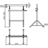 Schake Kurbel-Gerüstbock K1200, Breite 1,20 m, 2 Varianten, Tragkraft 1600 kg | Ausführung: verzinkt Schake Kurbel-Gerüstbock K1200, Breite 1,20 m, 2 Varianten, Tragkraft 1600 kg | Ausführung: verzinkt
