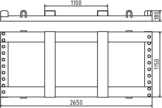 Schake Lager- und Transporttraverse für Absturzsicherungen, 2,00 m und 2,40 m | Größe: 2400 mm