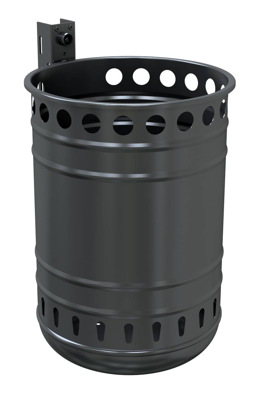 Schake Abfallbehälter, 35 Liter | Abfallbehälter: ohne Standpfosten, feuerverzinkt u. beschichtet, W