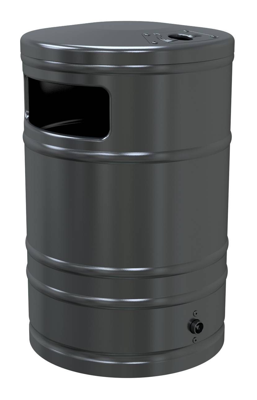 Schake Abfallbehälter, mit Ascher, 40 Liter | Abfallbehälter: ohne Standpfosten, feuerverzinkt u. be