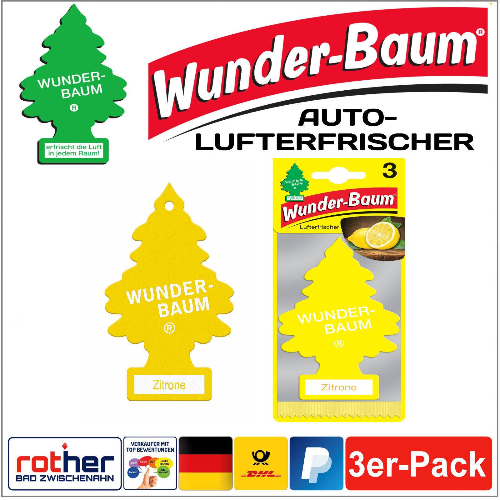 Wunderbaum Auto Lufterfrischer Duftbaum Autoduft Duft Zitrone 3er-Karte