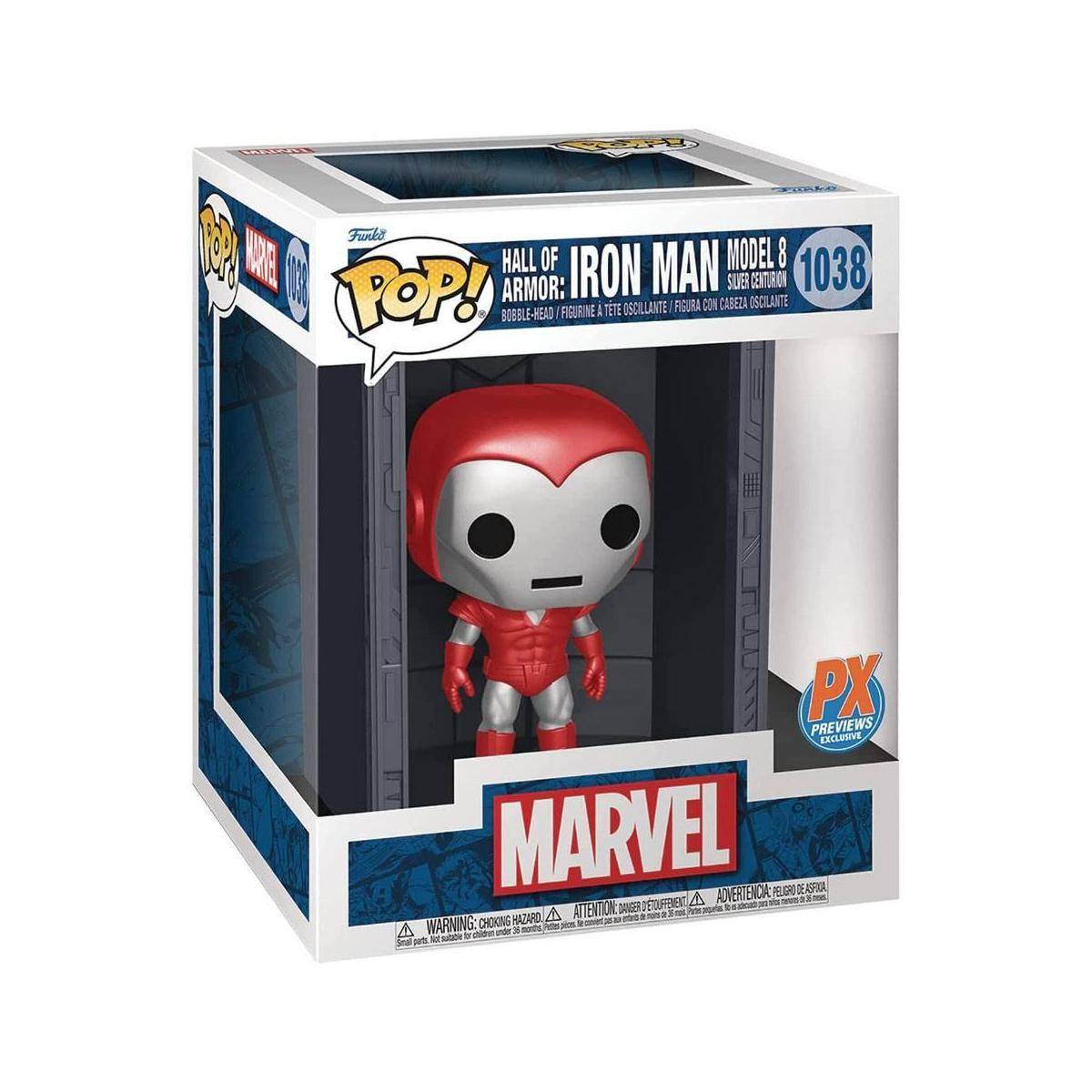 Marvel POP! Deluxe Vinyl Figur, Iron Man Model 8 Silver Centurion, 9 cm