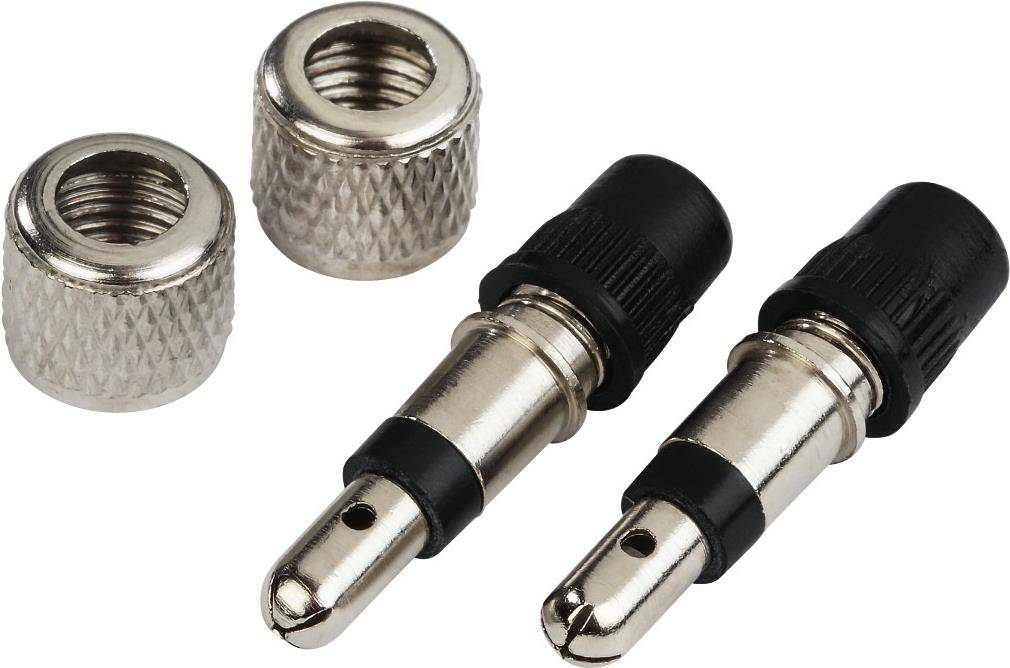 Hama 00178104 Fahrradventil Standard Blitz-/Dunlop-Ventil 2er-Pack Schwarz/Silber