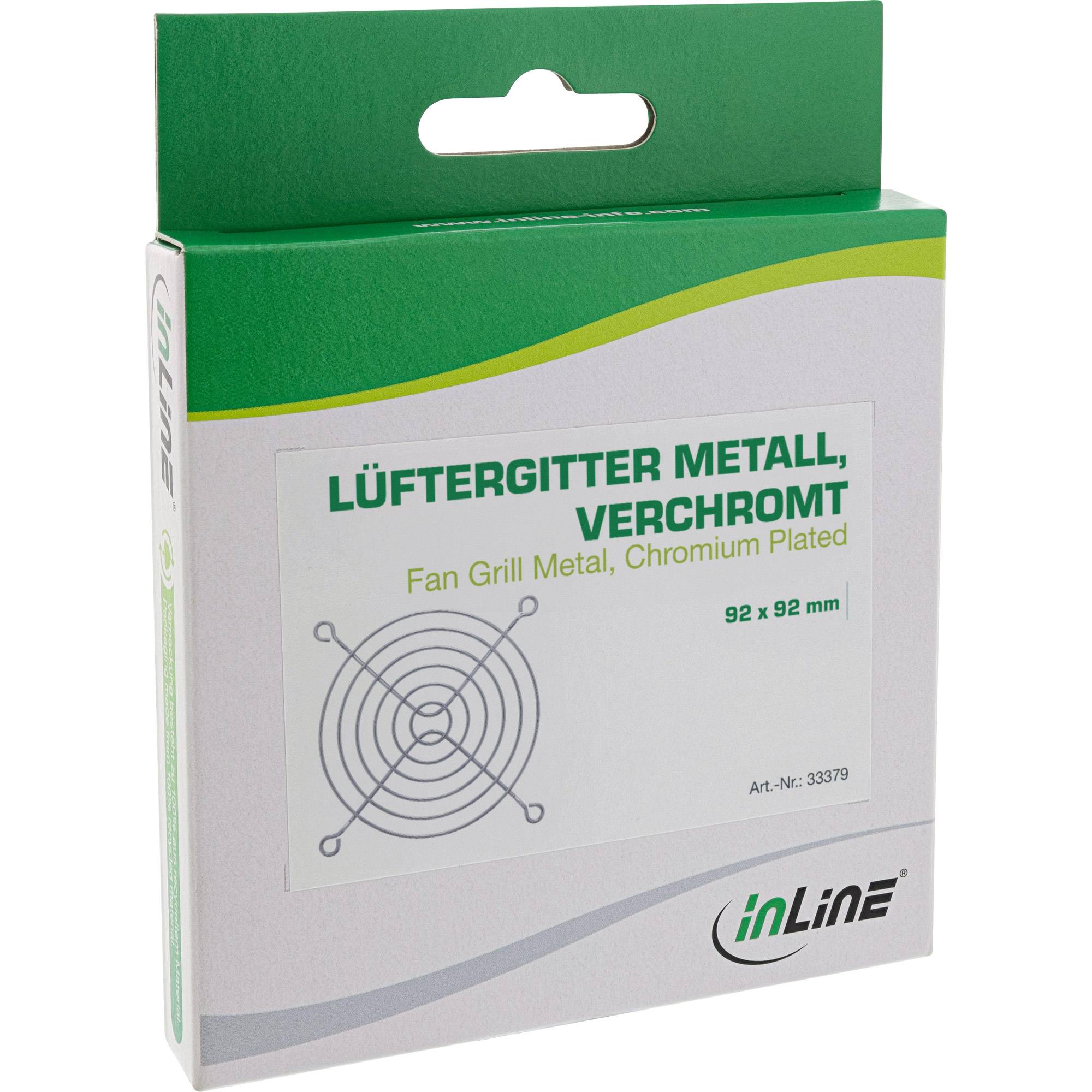 INLINE - Lüftergitter Metall - verchromt - 80x80mm