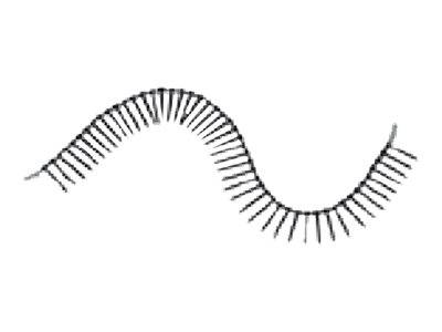 Eine schwarze, wellenförmige Linie mit kurzen diagonalen Schraffurstrichen entlang beider Seiten, die eine stilisierte Sinuskurve oder einen flexiblen Pinselstrich ähnelt.