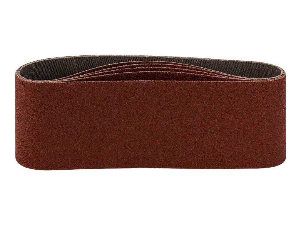 Ein brauner Schleifband in einer Ovalform auf weißem Hintergrund geschlungen.