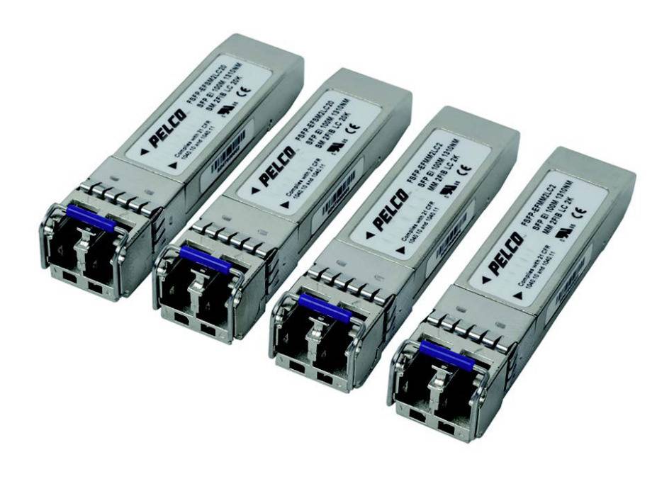 Pelco Pelco FSFP-AGSM1SC60, 1000fx, 1310nm, 60km, SC, 1 Fiber, Pair with SFP-22B, MSA Compliant
