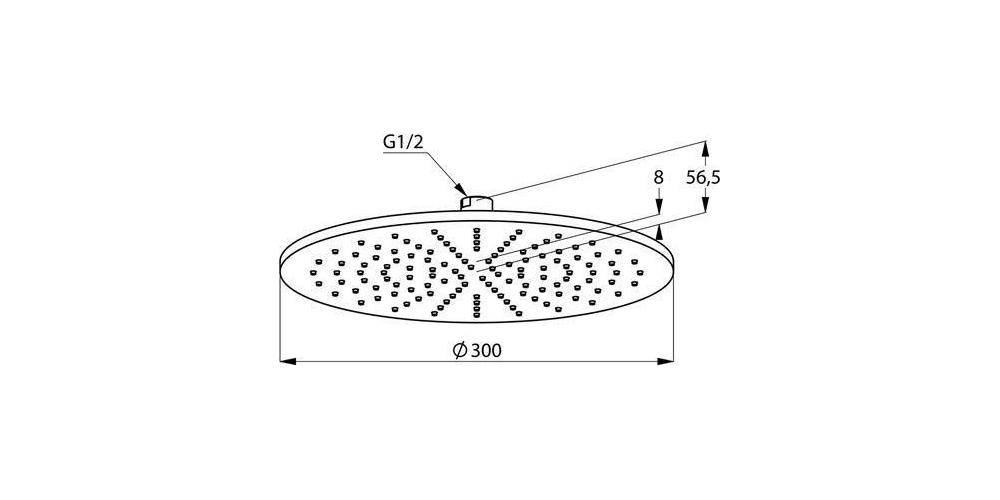 Kludi Tellerkopfbrause A-QA DN 15 d= 300mm ma-sw/chr