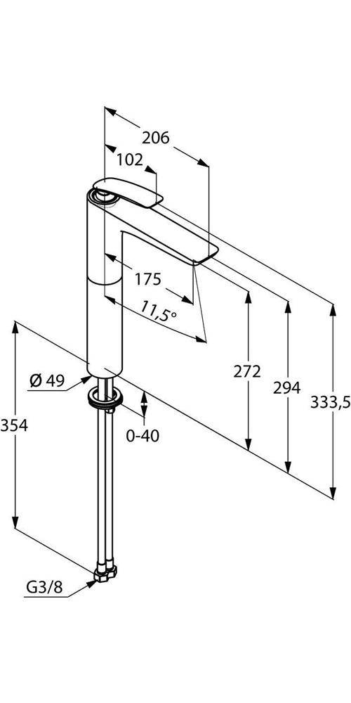 Kludi Waschschüssel-EHM BALANCE DN 15 Ausl.hö. Unterkante 272mm