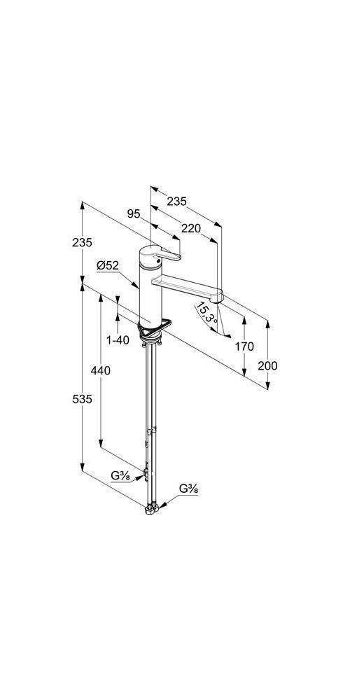 Kludi Spültisch-Einhandmischer M2 DN 15 chrom