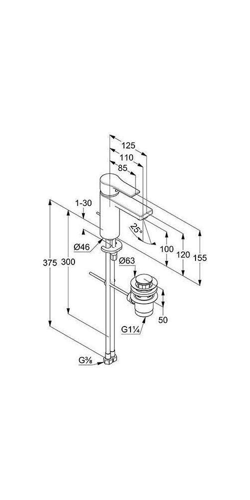 Kludi WT-EHM ZENTA SL EcoPlus m AG 100mm mattschwarz