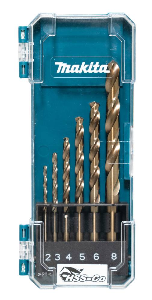 Juego de brocas HSS-CO Makita 6 uds. 2,0 mm, 3,0 mm, 4,0 mm, 5,0 mm, 6,0 mm, 8,0 mm