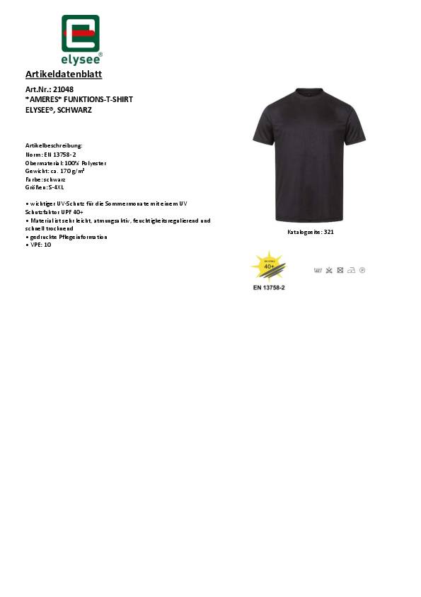 Funktions-T-Shirt AMERES Gr.XXXL schwarz ELYSEE
