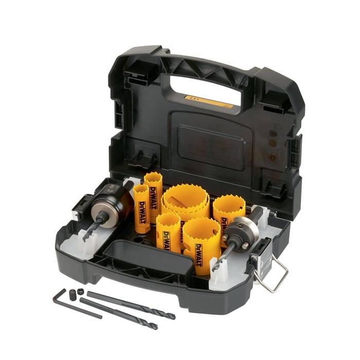 Lochsägen-Set DT90355 11tlg. 19/22/29/38/44/51/57mm BIM Sanitär i.Koffer DEWALT
