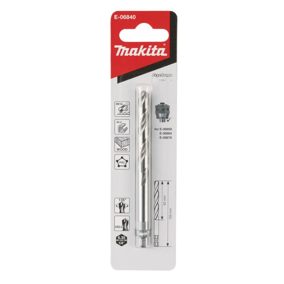 Makita HSS-G Zentrierbohrer Ezychange TCT • 105 mm