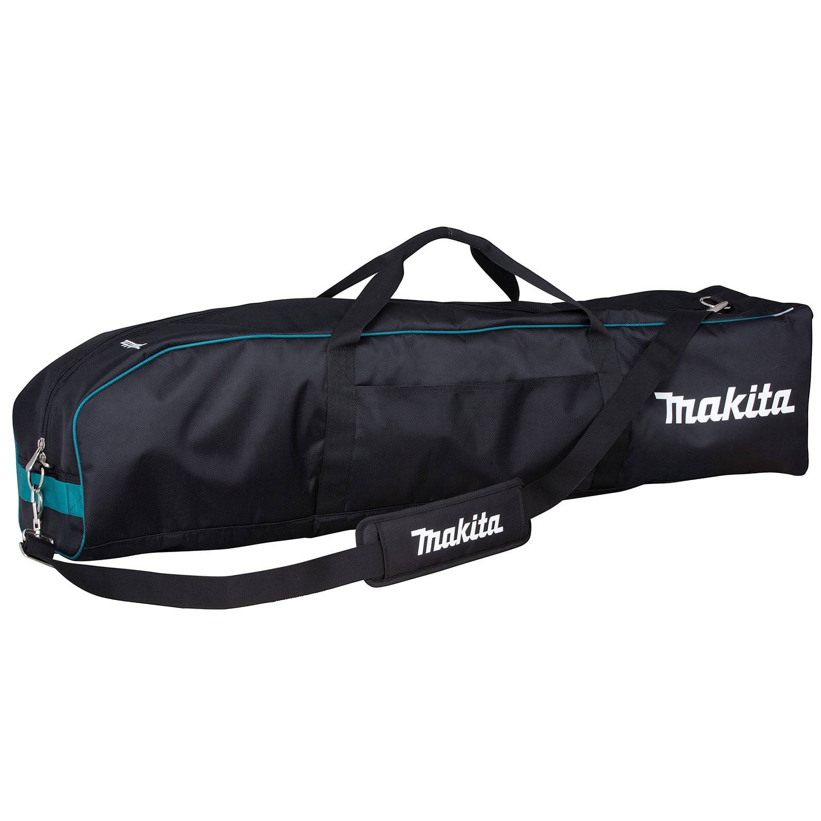 Makita Werkzeugtasche mit Schultergurt, Reißverschluss und Griffen, speziell entwickelt zum Transport von Werkzeugen und Zubehör.