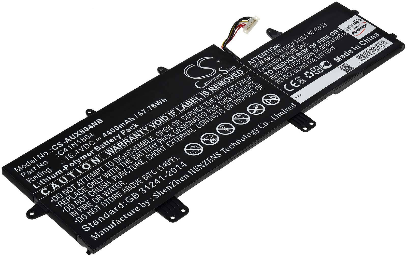 Powery Akku passend für Laptop Asus Zenbook Pro UX480 Serie, Typ C41N1804, 15,4V, Li-Polymer