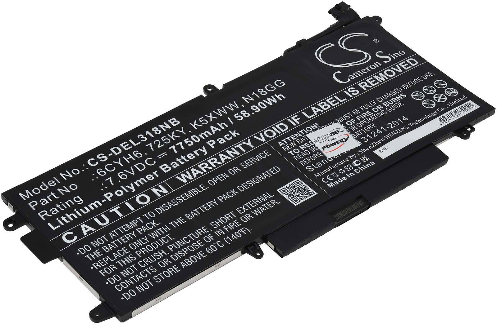 Powery Akku für Laptop Dell Latitude L3180, 7,6V, Li-Polymer