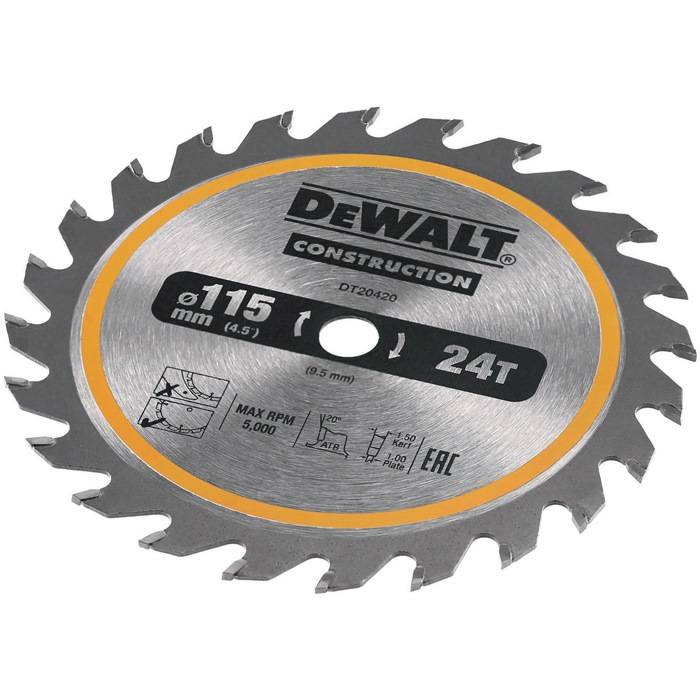 Kreissägeblatt DT20420 D.115mm Bohrung 9,5mm Schnitt-B.1,5mm 24Zähne WZ DEWALT