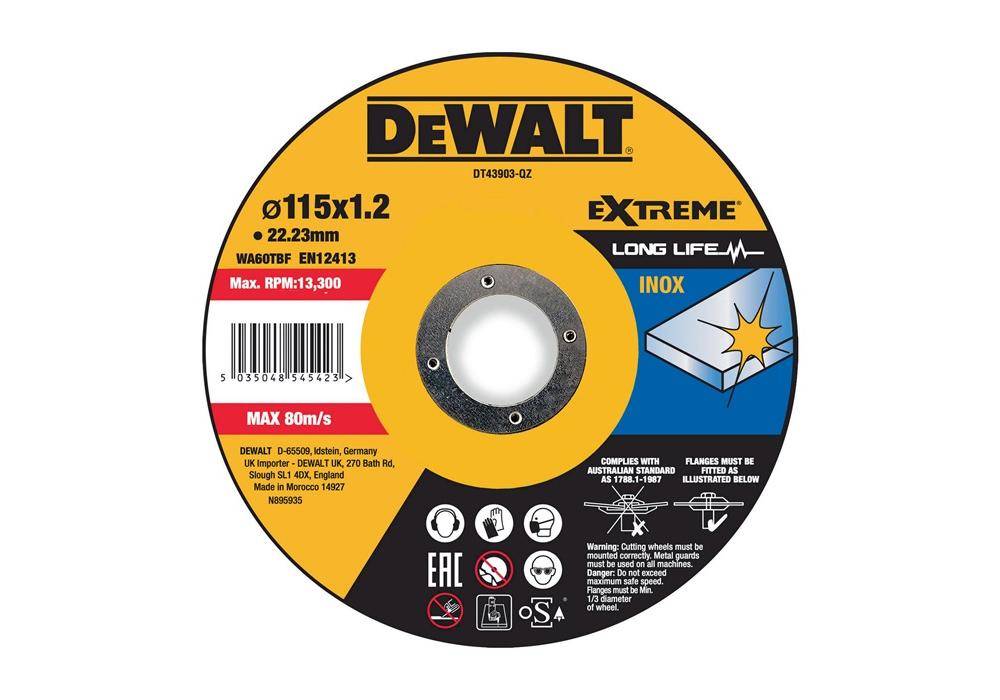 DeWALT Trennscheibe DT43903 EXTREME Abm.115x1,2x22,23mm Inox Typ 41