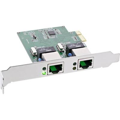 InLine® Dual Gigabit Netzwerkkarte, PCI Express, 2x 1Gb/s, PCIe x1, inkl. LP I/O-Karten / /