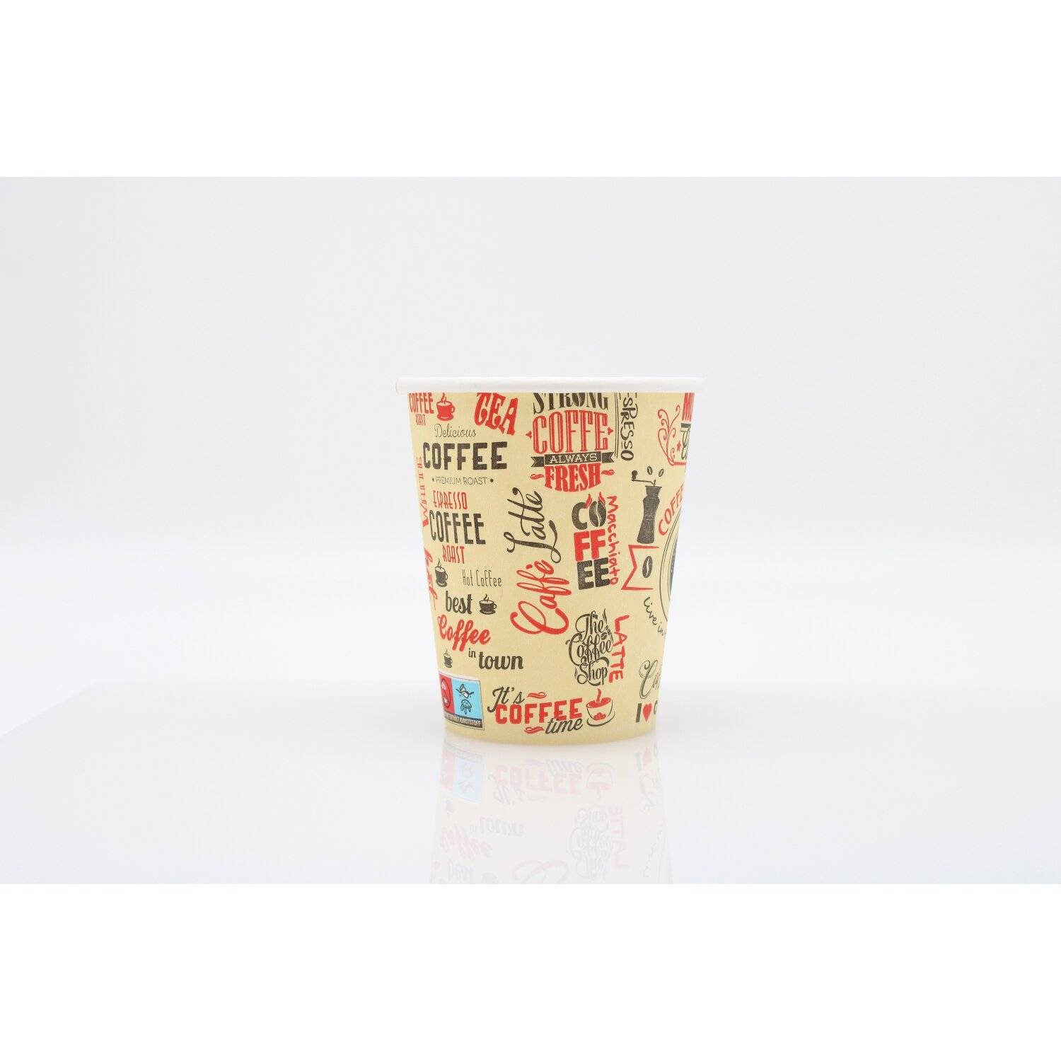 1000x Kaffeebecher Morning Coffee Papierbecher PE beschichtet 8 oz / 200ml Beige