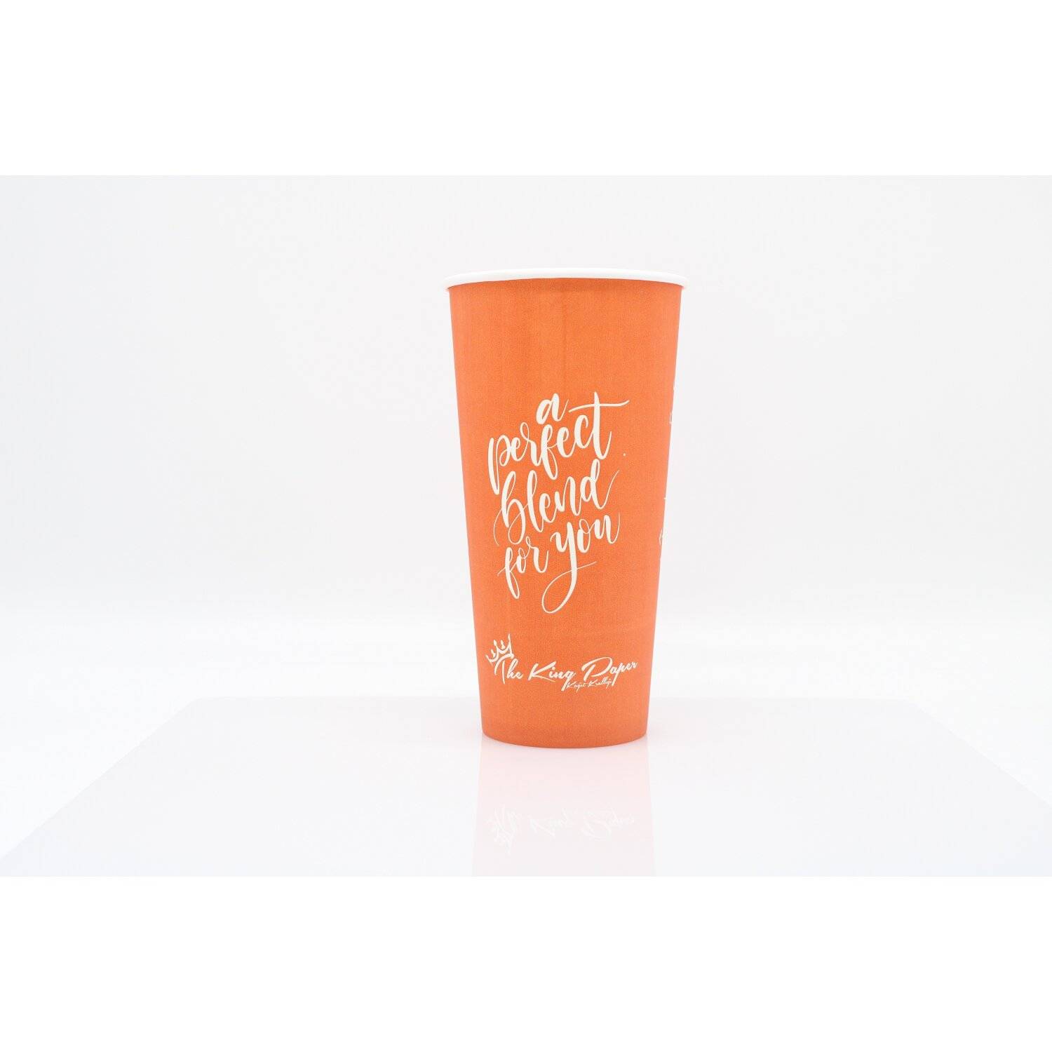 1000x Kaffeebecher Perfect Blend Papierbecher PE beschichtet 22 oz / 650ml Orange