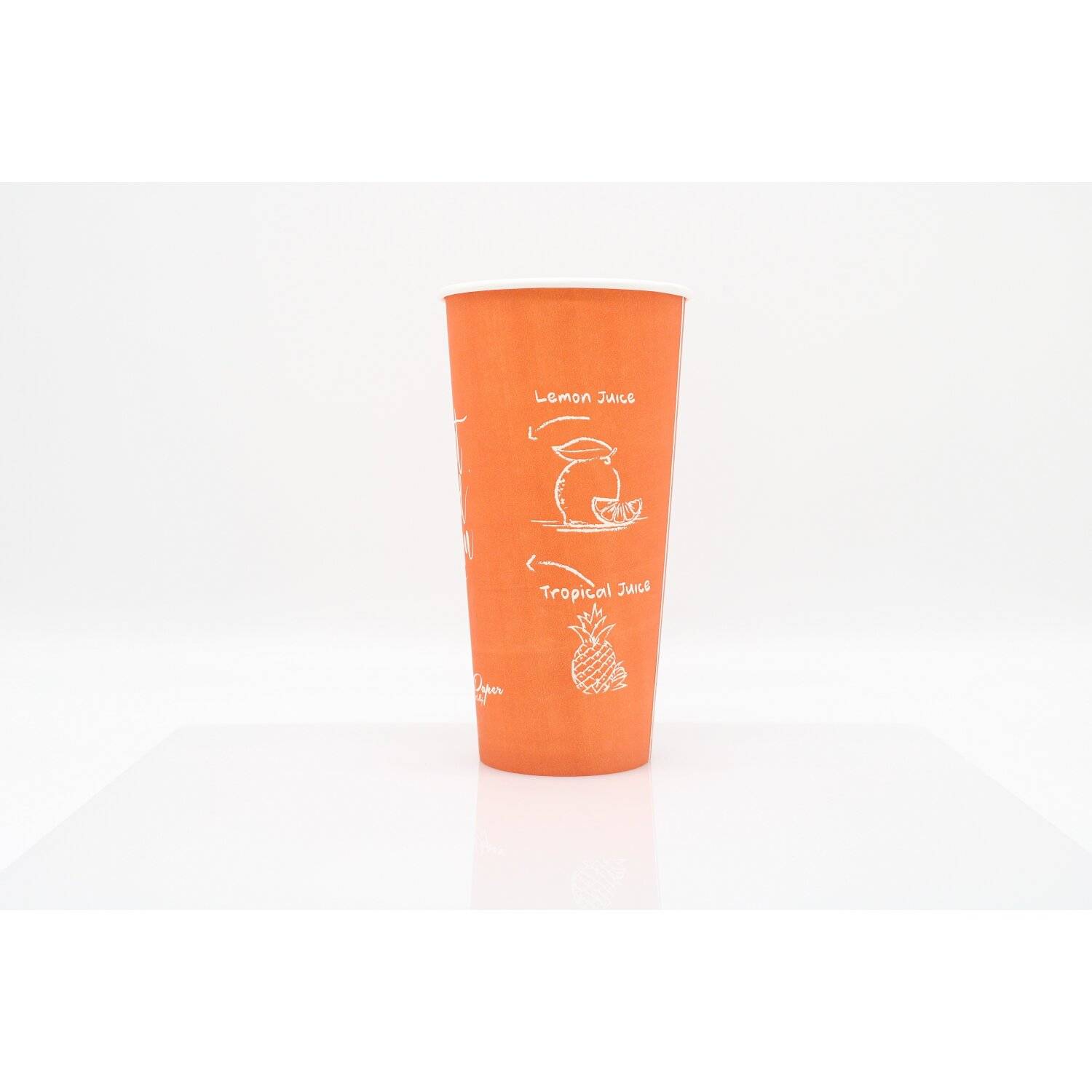 1000x Kaffeebecher Perfect Blend Papierbecher PE beschichtet 22 oz / 650ml Orange