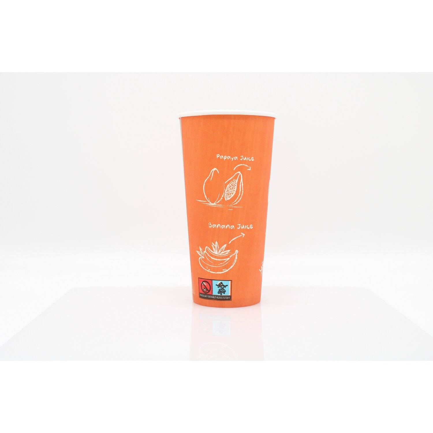 1000x Kaffeebecher Perfect Blend Papierbecher PE beschichtet 22 oz / 650ml Orange