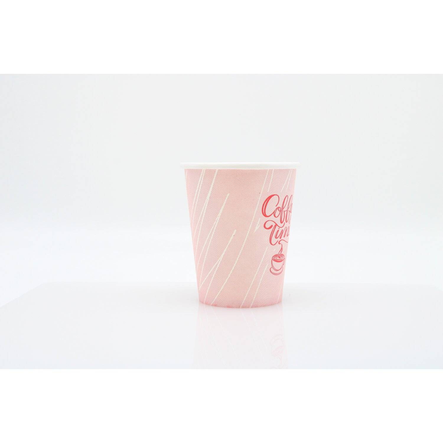 500x Kaffeebecher Coffee Time Papierbecher PE beschichtet 8 oz / 200ml Pink