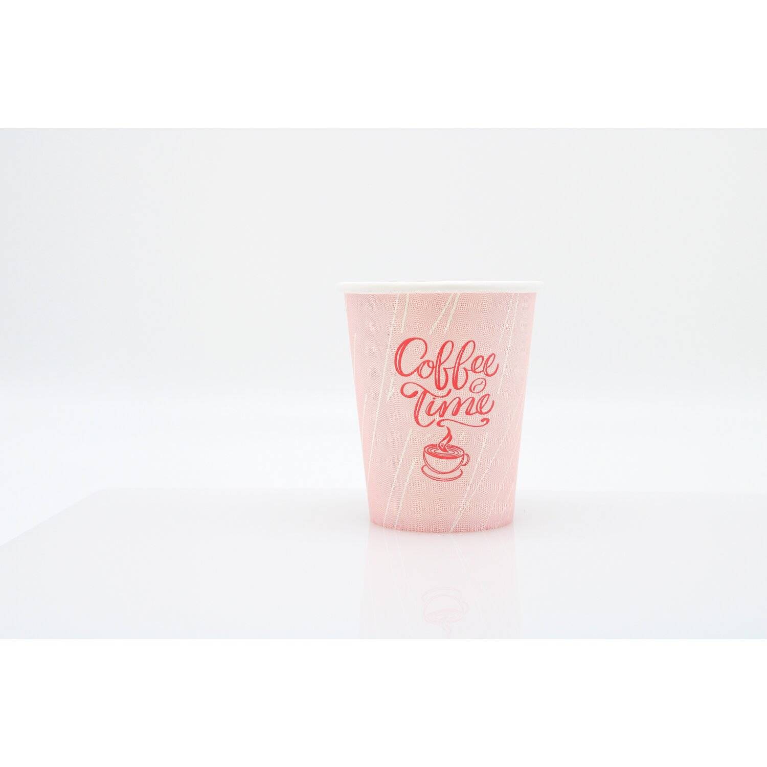 2000x Kaffeebecher Coffee Time Papierbecher PE beschichtet 8 oz / 200ml Pink