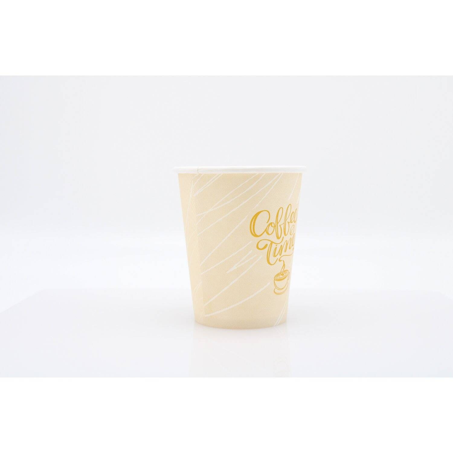 200x Kaffeebecher Coffee Time Papierbecher PE beschichtet 8 oz / 200ml Gelb