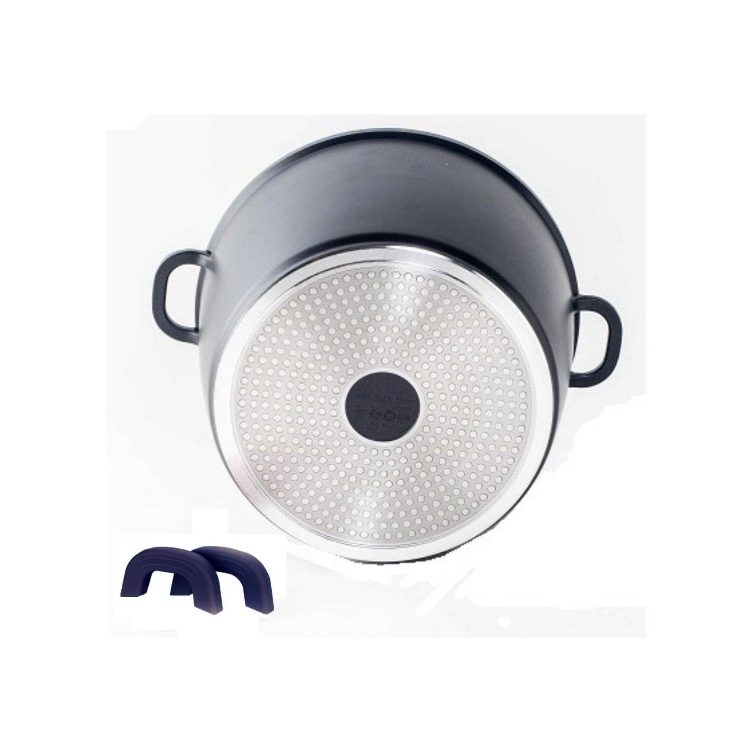 Tiefer Kochtopf Induktion Deckel Ø24cm Suppentopf Alu Guss